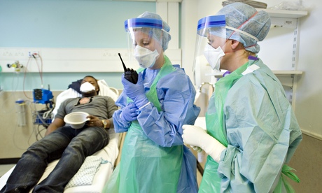 Removing your protective suit is a dangerous task that requires training to avoid spreading Ebola.