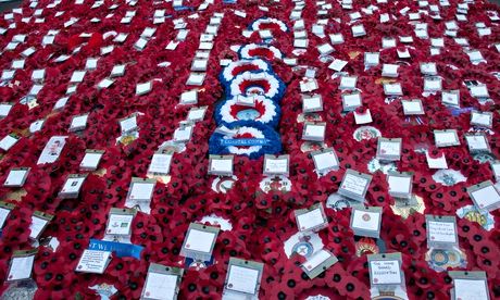 Poppy wreaths at the Cenotaph