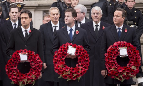 Miliband, here at the Cenotaph on Remembrance Sunday, pits himself against Cameron by vowing to stay in the EU.