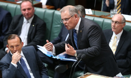 Minister for Immigration Scott Morrison during question time in the House of Representatives in Parliament House Canberra this afternoon, Monday 1st December 2014.