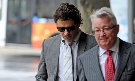 Australian actor Vince Colosimo walks to the Magistrate's court to appear on driving charges.