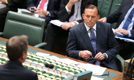 Prime Minister Tony Abbott during question time in the House of Representatives in Parliament House Canberra this afternoon, Monday 1st December 2014.