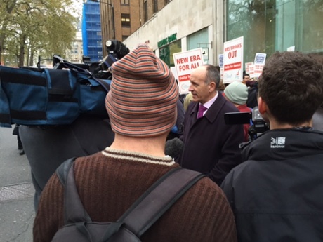 Hackney mayor Jules Pipe at the New Era demonstration.