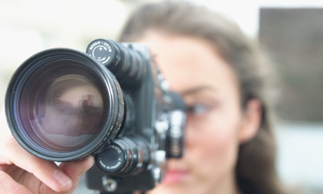 woman holding camera