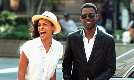 Chris Rock alongside his co-star in Top Five, Rosario Dawson