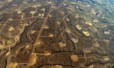Fracking wellpads in Wyoming in the USA: 
