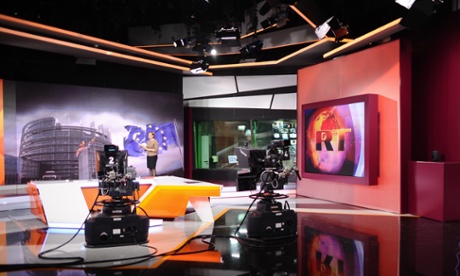 Russia Today's English-language news studio in Moscow