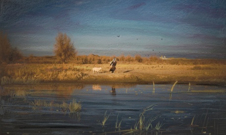 This hard land … the Keriya river in the province of Xinjiang, China.