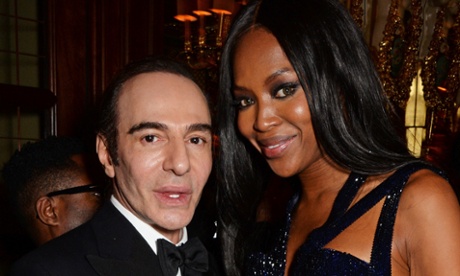 John Galliano with Naomi Campbell earlier this month