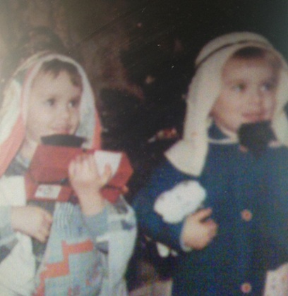 Kevin Bishop, right, in a nativity play.