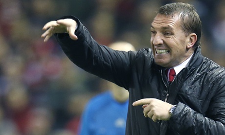 Liverpool manager Brendan Rodgers looks exasperated in the 1-1 draw with Basel at Anfield.