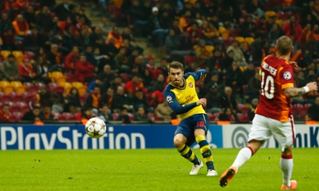 Aaron Ramsey lets rip.