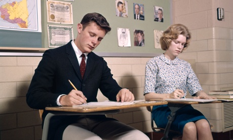 1960s students studying
