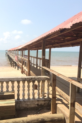 The jetty where passengers for the airport arrive by boat across the estuary from Freetown