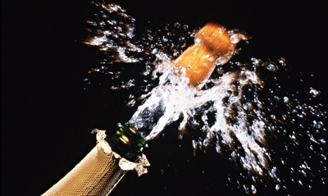 Champagne cork popping