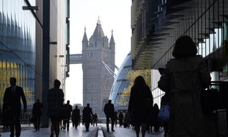 Londoners head for work.