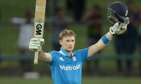 KANDY, SRI LANKA - DECEMBER 11:  Joe Root of England celebrates reaching his century during the 5th One Day International between Sri Lanka and England at Pallekele Cricket Stadium on December 11, 2014 in Kandy, Sri Lanka.  (Photo by Gareth Copley/Getty Images,)CricketOne Day Crickettopicstopixbestoftoppicstoppix