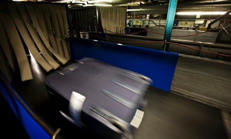 Suitcase on a luggage belt