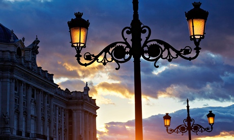 Sunset at the Royal Palace. Madrid. Spain