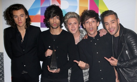 (L-R) Harry Styles, erm, Zayn, and...um. David Van Day. And... Err. I've got nothing.