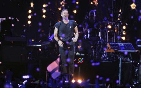 Coldplay performing at the BBC Music awards at Earl's Court, London.