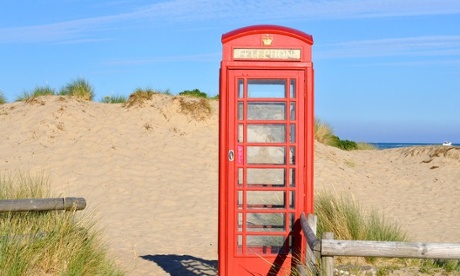 Just in case you forget your mobile...on Studland Beach, Dorset