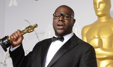 Steve McQueen after winning the award for best picture at the 86th Academy Awards.