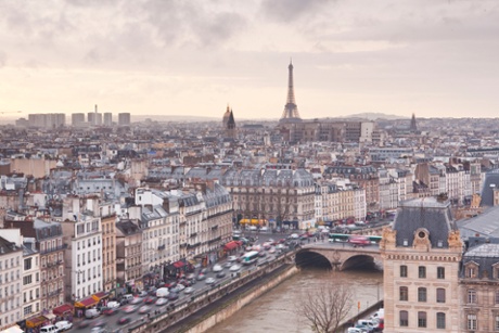 The city of Paris seen from Notre Dame cathedral
