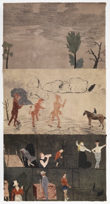 Jockum Nordström Hour of the wolf 2014Watercolour, graphite, and collage on paperCourtesy David Zwirner, New York/LondonFrom Jockum Nordström: For the insects and the hounds, at David Zwirner
