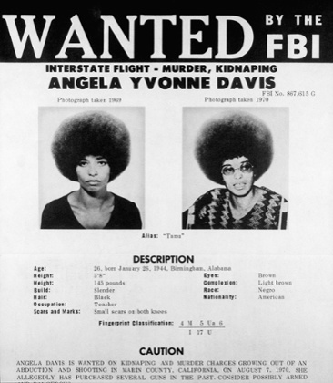 Davis's wanted poster from 1970.