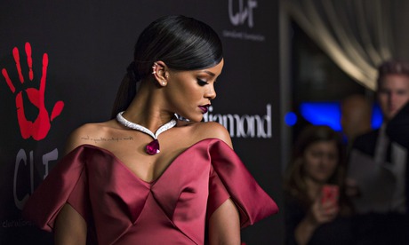 Rihanna poses at the First Annual Diamond Ball fundraising event at The Vineyard in Beverly Hills