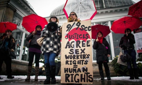 A rally to support Toronto sex workers and their rights.