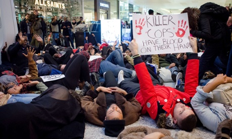 Making a stand: Protesters at the Westfield 
