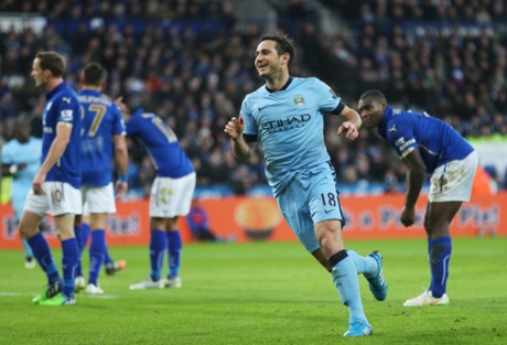 Manchester City’s Frank Lampard celebrates scoring their first goal