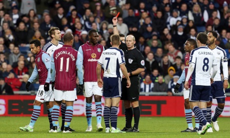 And Kieran Richardson heads off for an early bath.