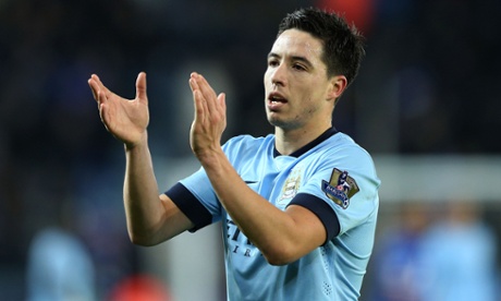 Samir Nasri applauds the fans following his team's 1-0 victory