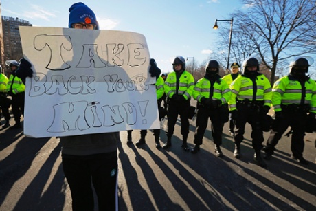 Boston police tactics march