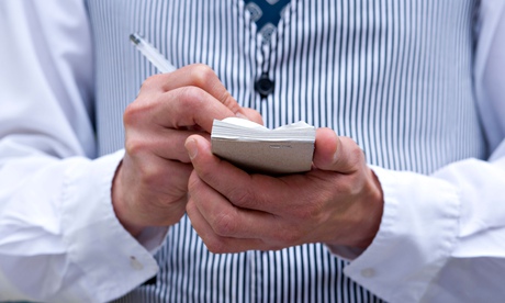 Waiter taking an order
