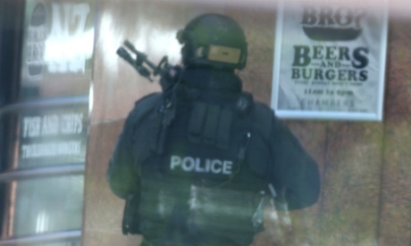 Siege in Martin Place Sydney this afternoon, Monday 15th December 2014.