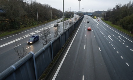 Empty roads at the Brussels ringway.