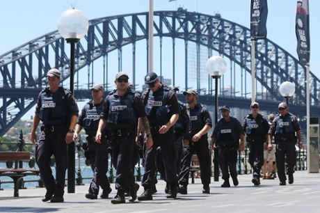 Armed police on patrol