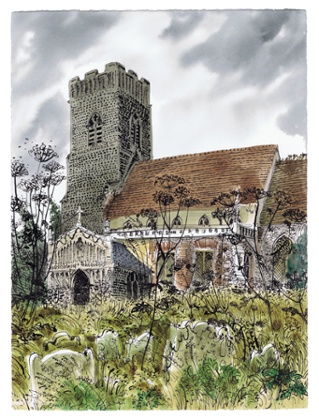 Huntingfield Church by David Gentleman