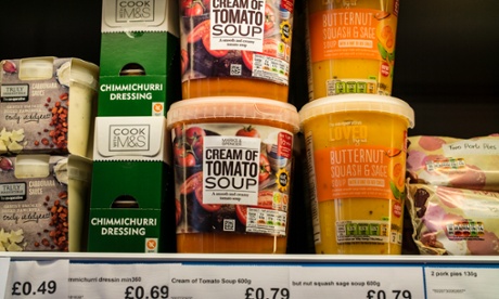 M&S and Co-op products side by side on the shelves.