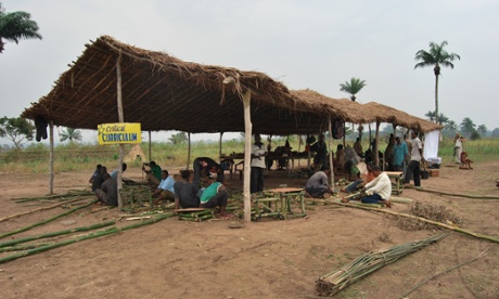 Renzo Martens's workshop in Congo, before it was evicted.