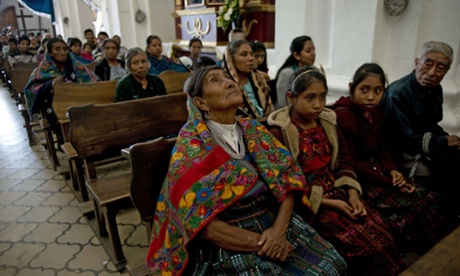 old woman in church Guatemala