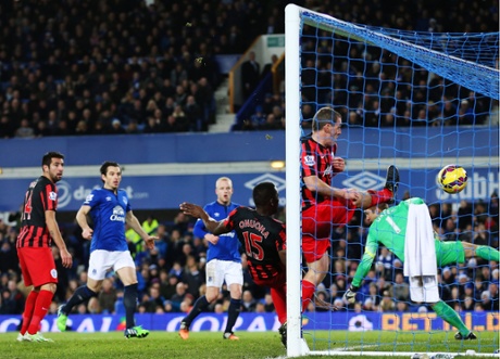 Naismith makes it three despite the best efforts of the QPR defence.