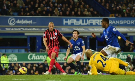 Bobby Zamora sweeps the ball home to prove that Joey Barton's Russell Osman impression works.