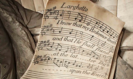 A representation of the musical score of Handel's Messiah at Poets Corner, Westminster Abbey
