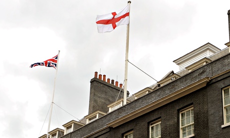 Flag of St George flying at No 10 Downing Street