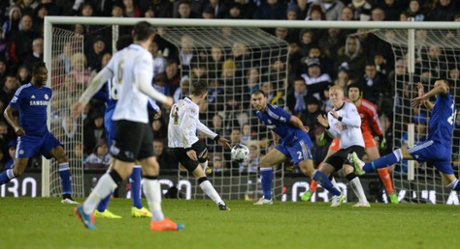 Craig Bryson fires home a sweet shot to give the home side some hope.